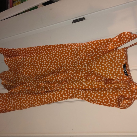 Shein wrap up orange dress - Picture 3 of 3